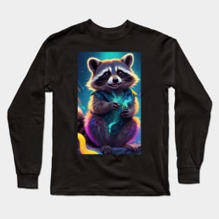 Colourful Racoon Long Sleeve T-Shirt